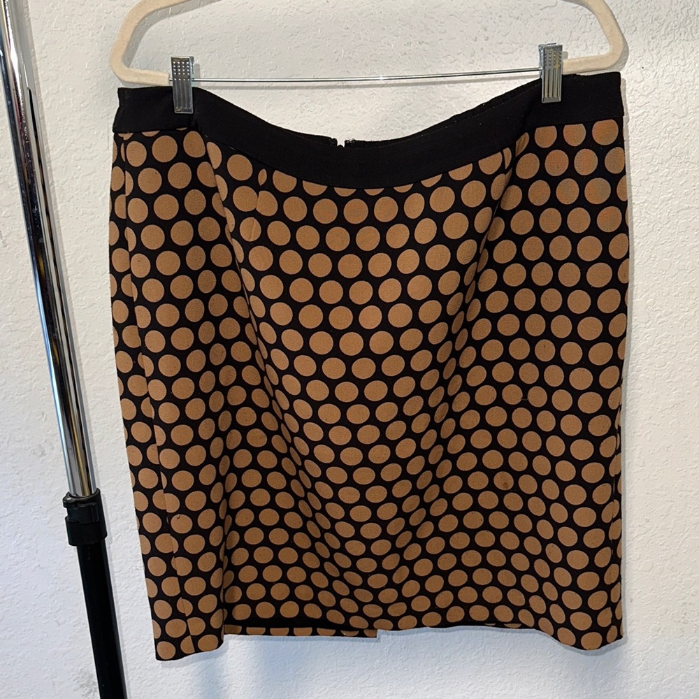 Talbots Black and Tan Polka Dot Pencil Skirt
